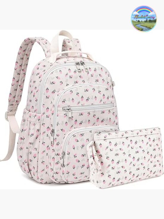 Corduroy Mini Backpack for Women with Wallet and Luggage Strap main image 4
